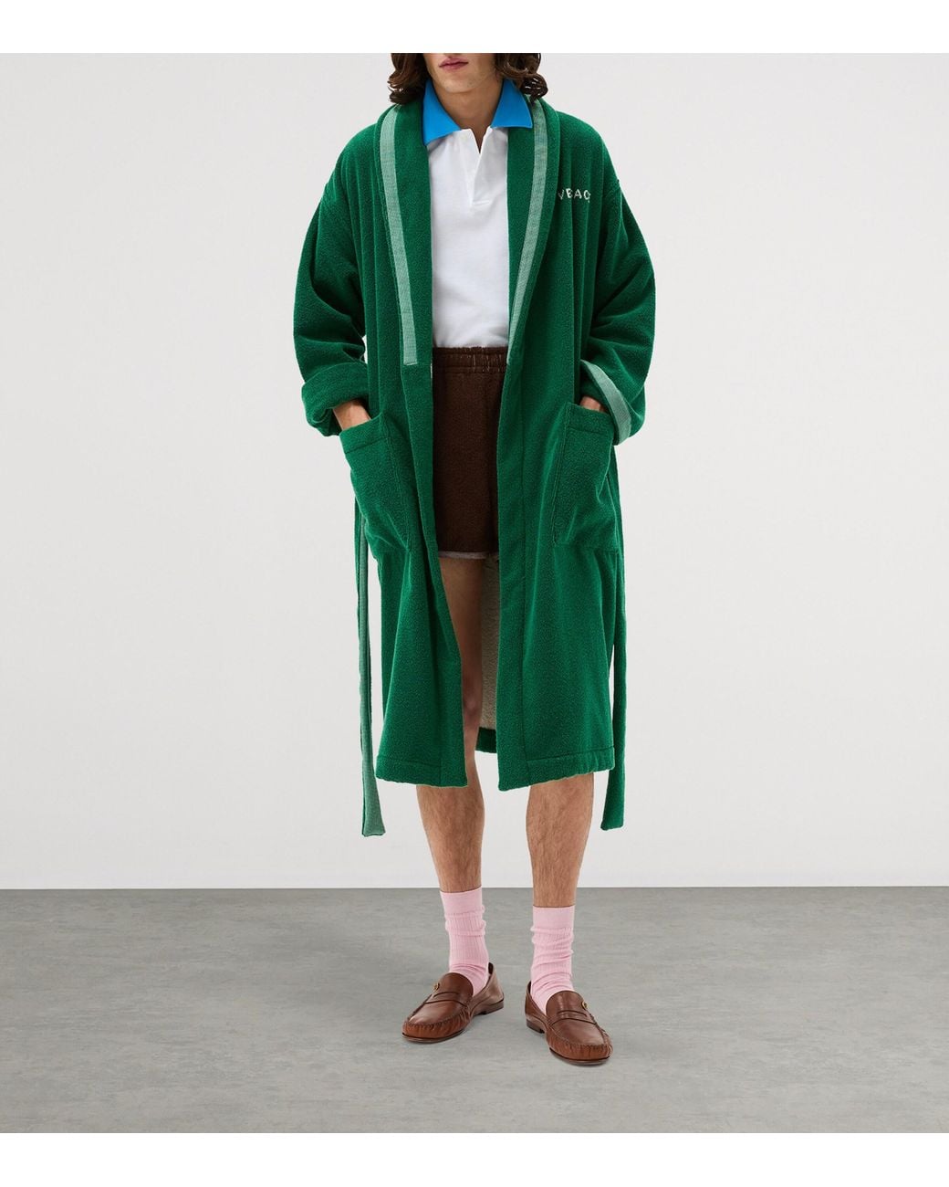 Versace Green Cotton Medusa Robe