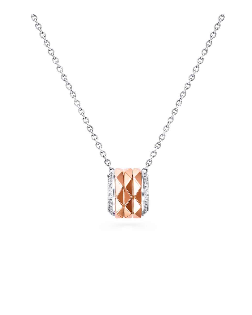 Graff White Rose, And Diamond Lg Signature Pendant Necklace
