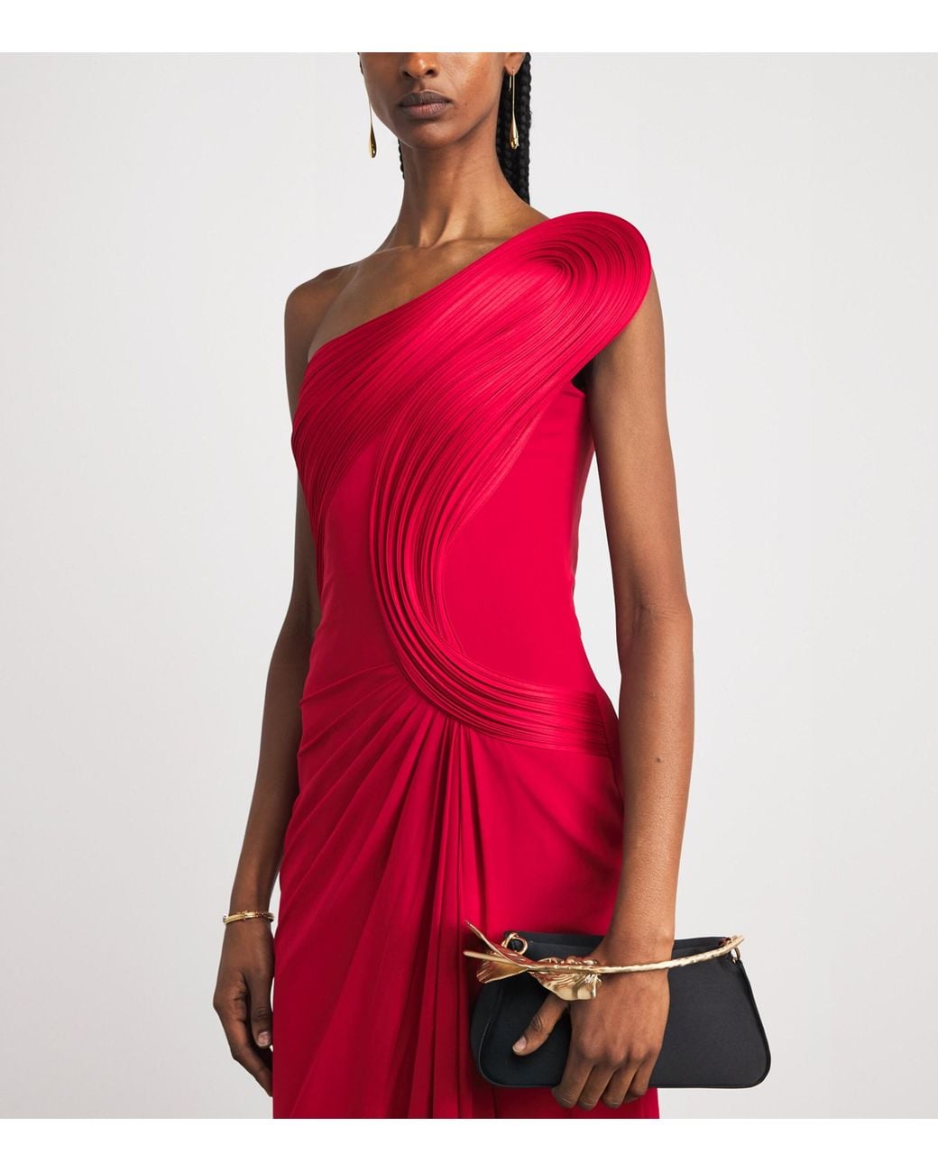 Gaurav Gupta Red Silk One-Shoulder Ember Gown