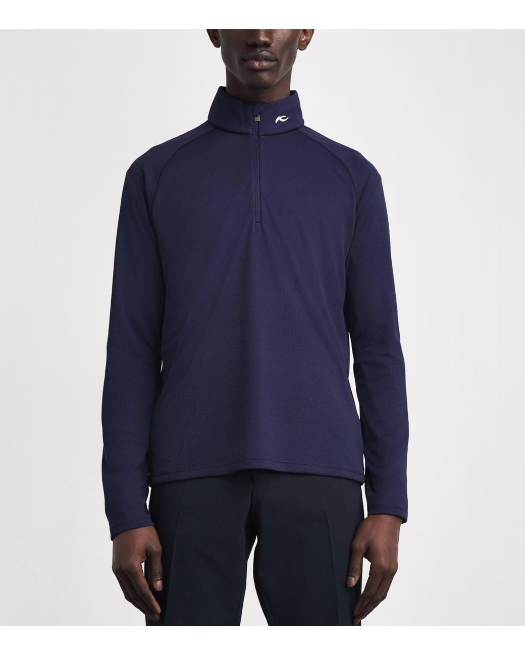 Kjus Blue Pima Cotton Hollow Half-Zip Top for men