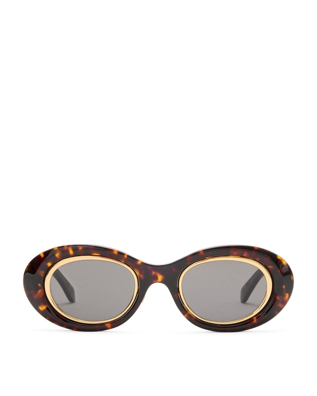 Loewe Brown Mini Anagram Oval Sunglasses