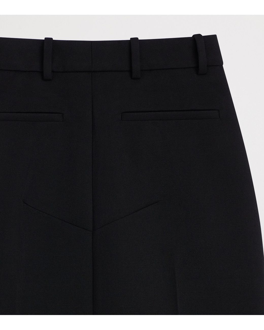 Givenchy Black Wool Pleated Midi Skirt