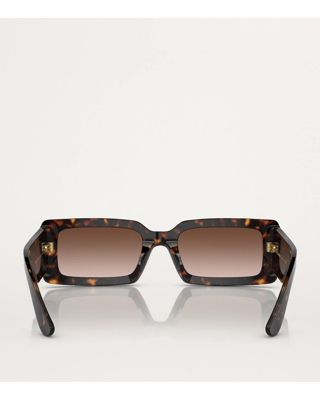 Dolce & Gabbana Brown Acetate Rectangle Sunglasses