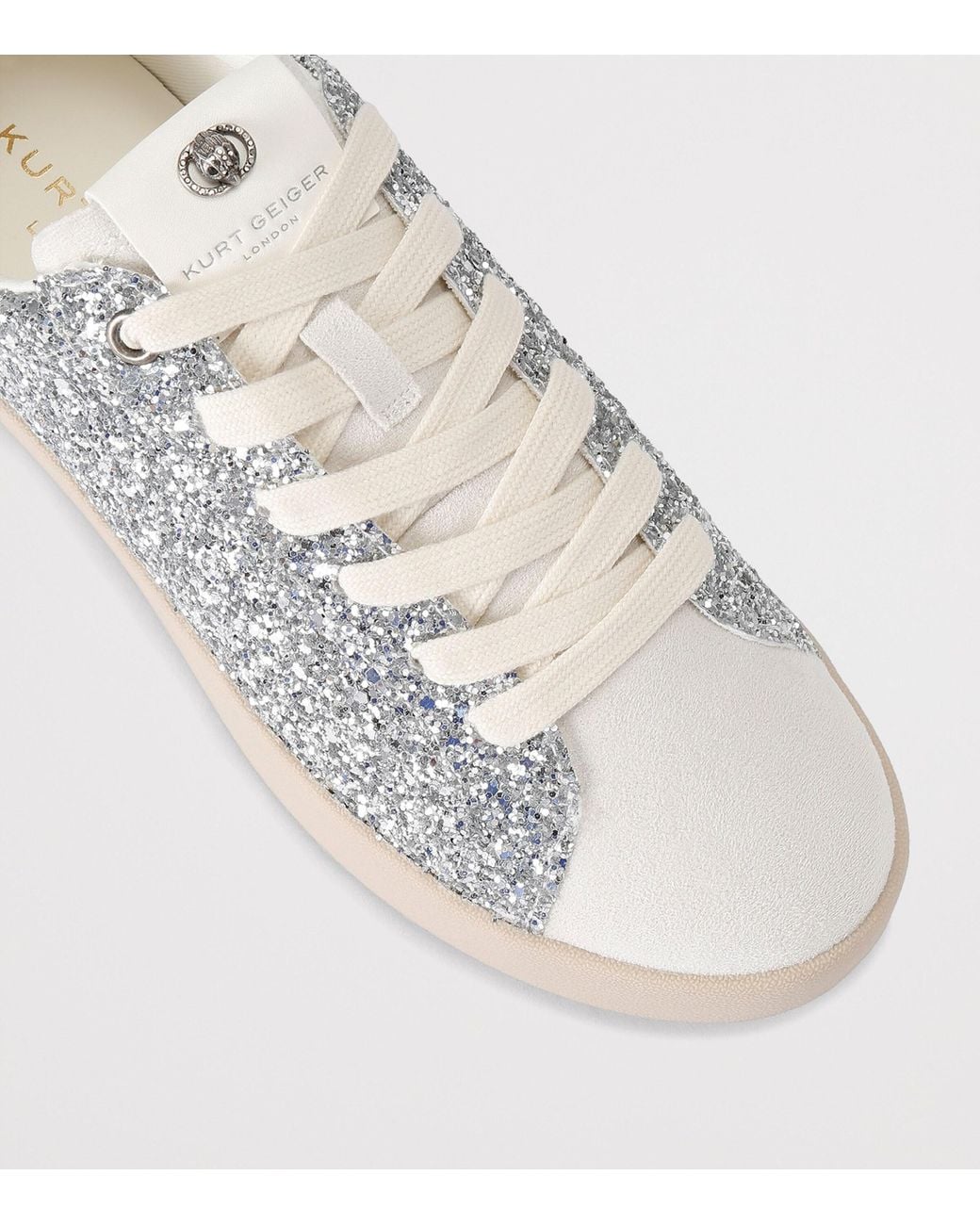 Kurt Geiger White Glitter Britton Sneakers