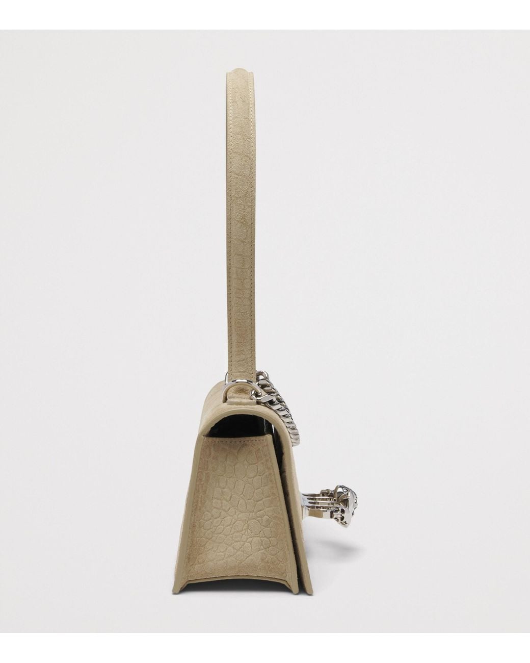 McQueen Natural Leather Jewelled Top-Handle Bag