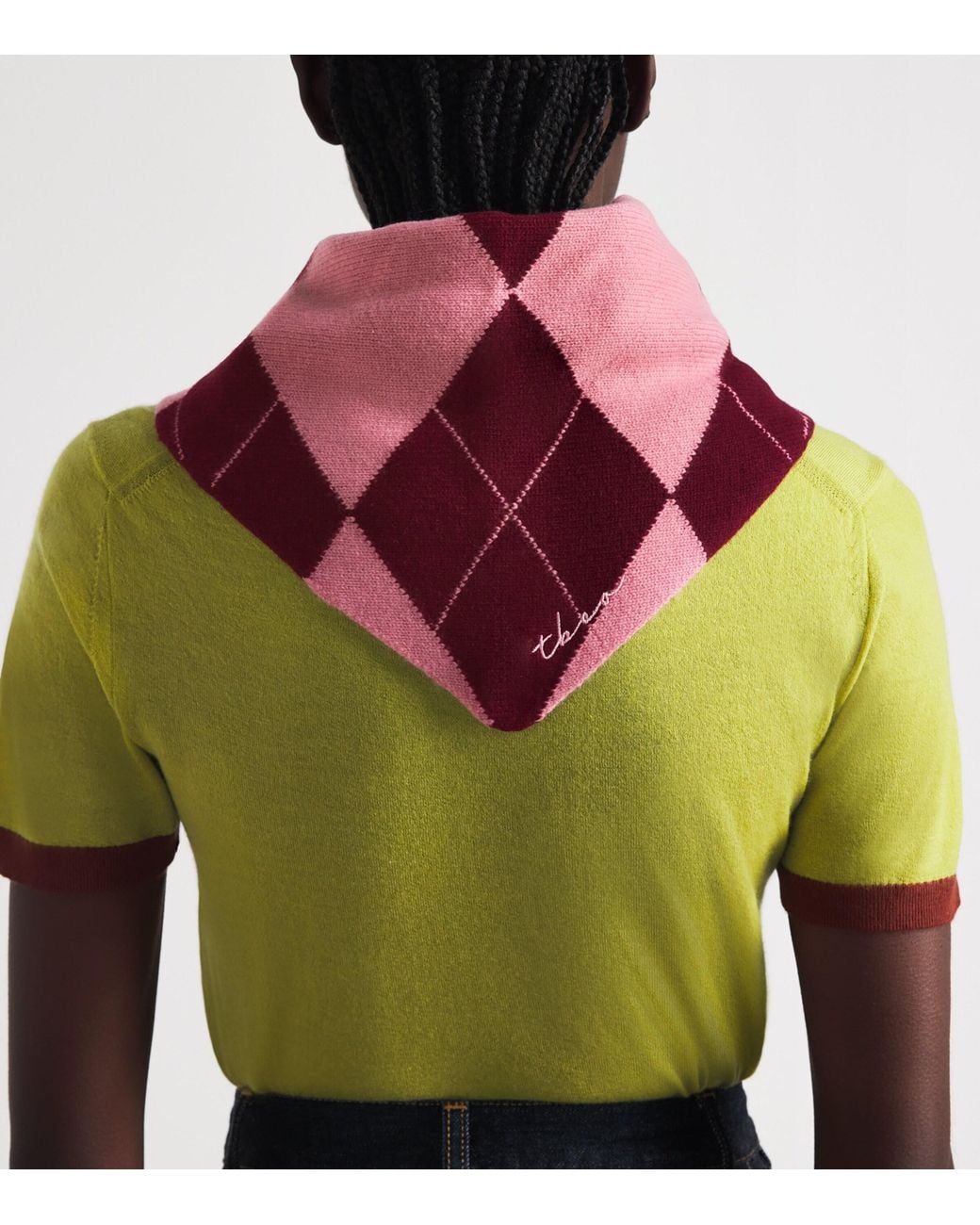 TBCo Red Merino Wool Arygle Triangle Scarf
