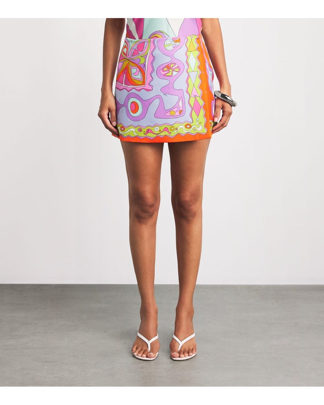 Emilio Pucci Pink Silk Angoli Print Mini Skirt