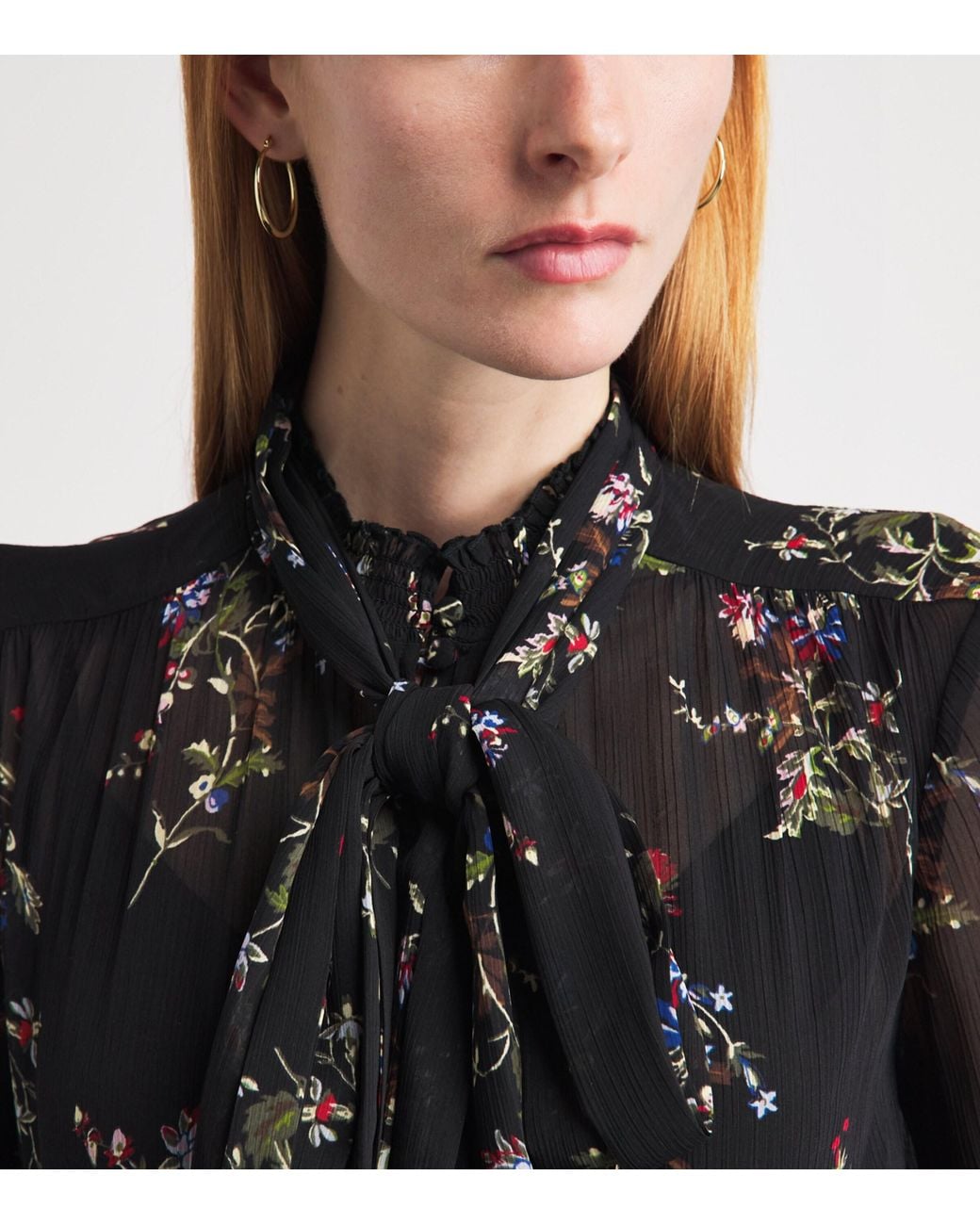 ME+EM Black Georgette Floral Maxi Dress