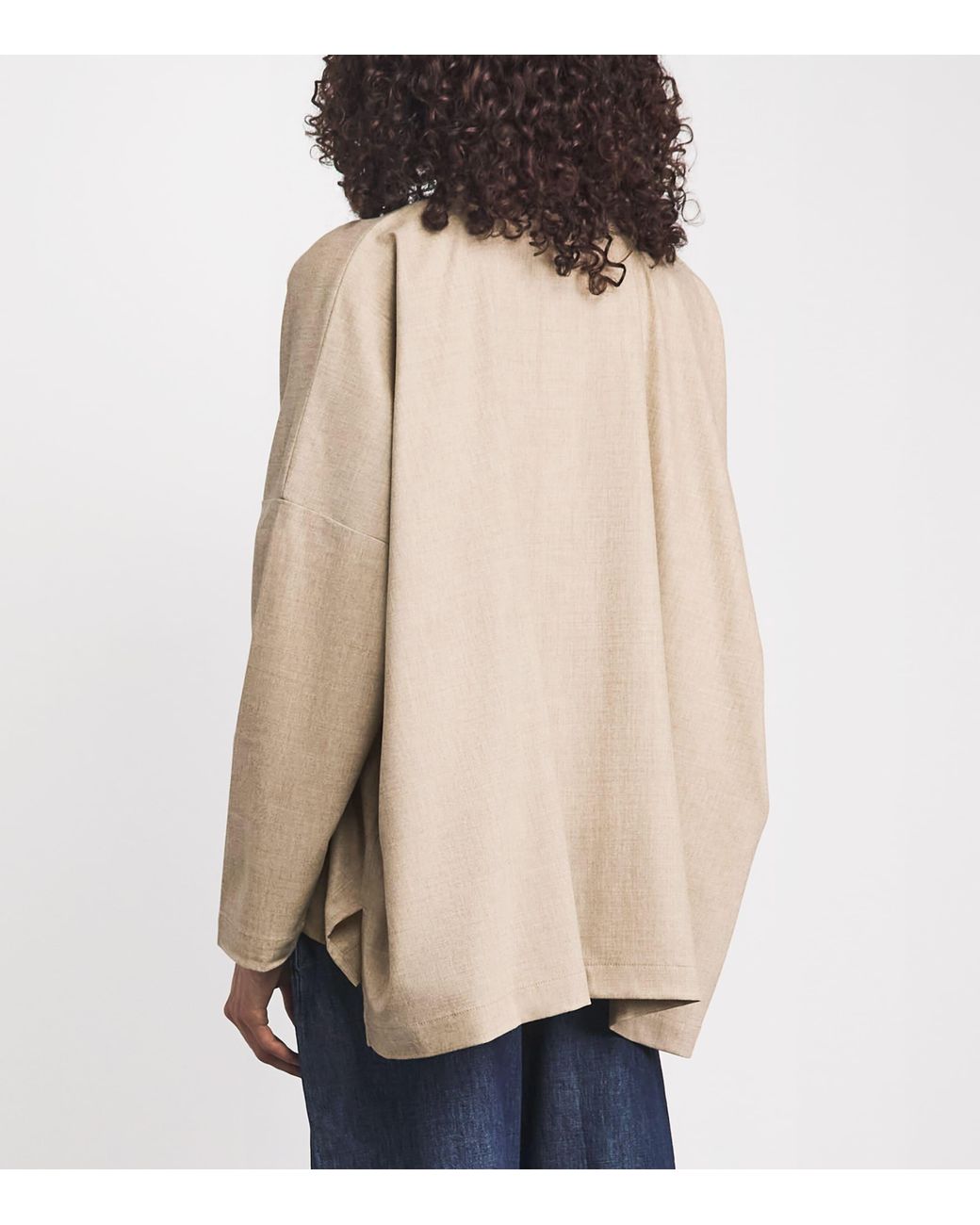 Eskandar Brown Virgin Wool-Cashmere Double Stand-Collar Shirt
