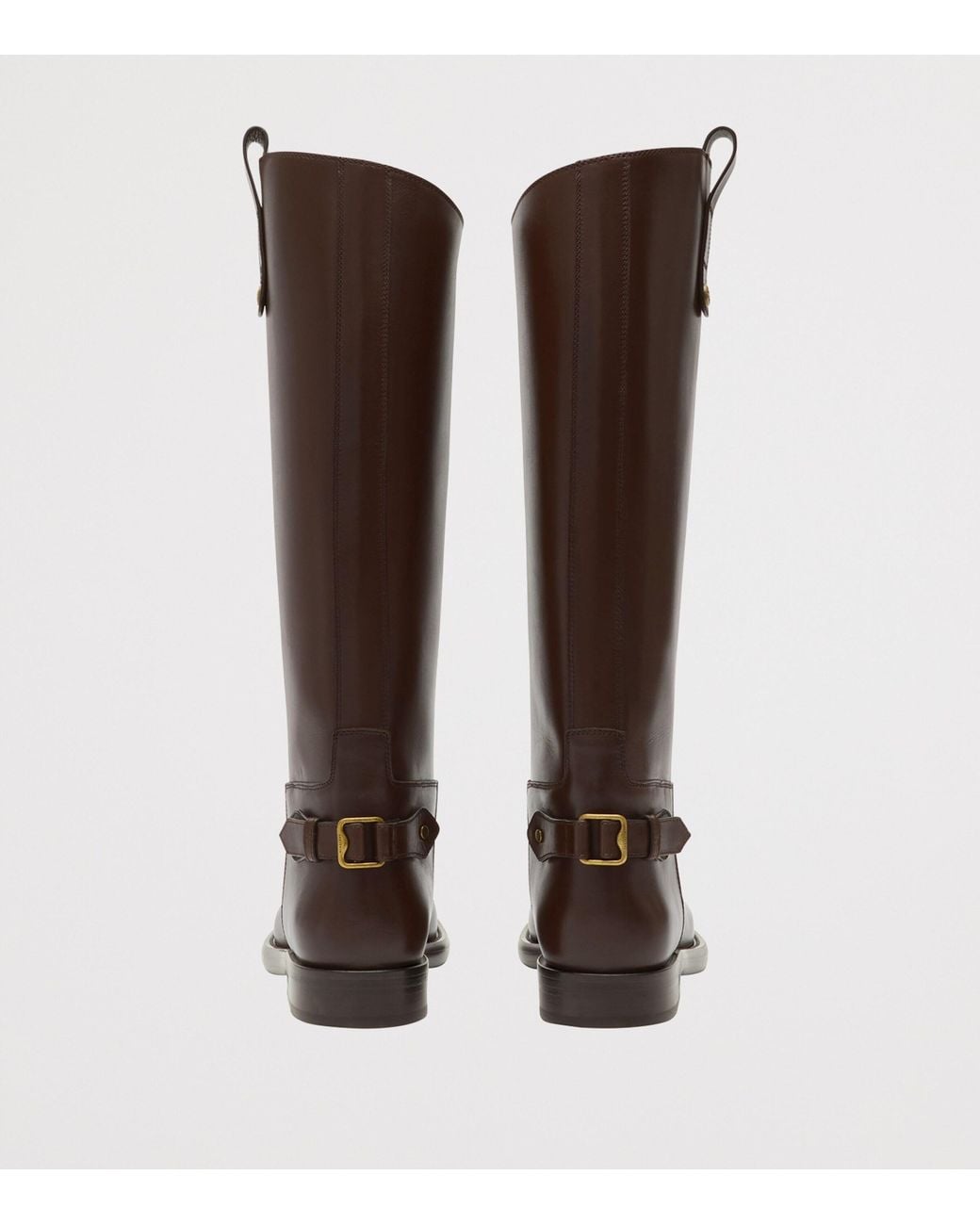 Burberry Brown Leather Cavalier Knee-High Boots