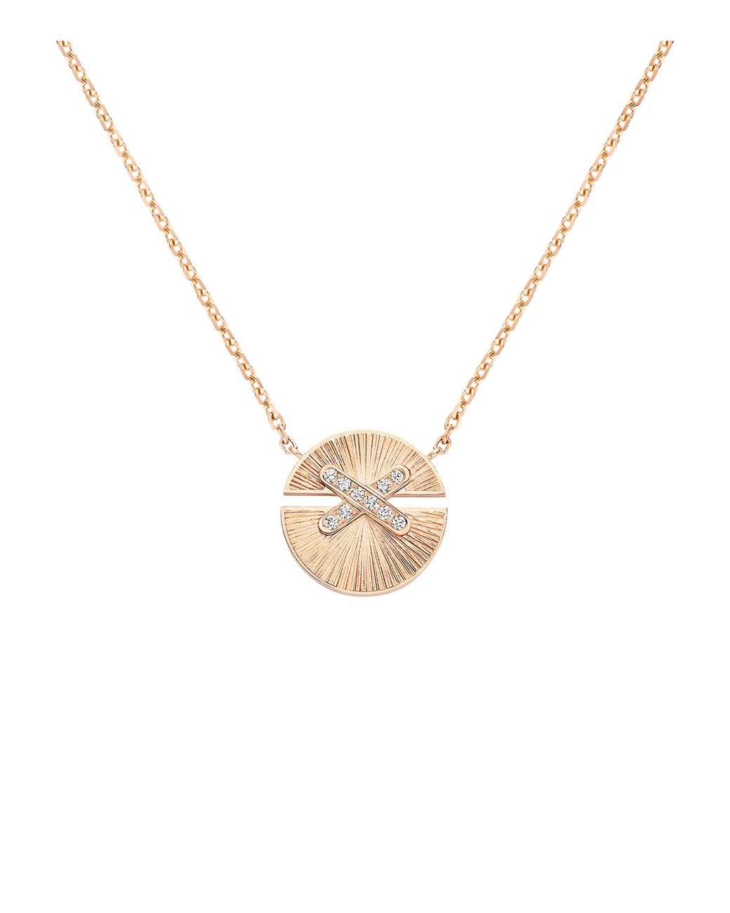 Chaumet Metallic Small And Diamond Jeux De Liens Harmony Pendant Necklace