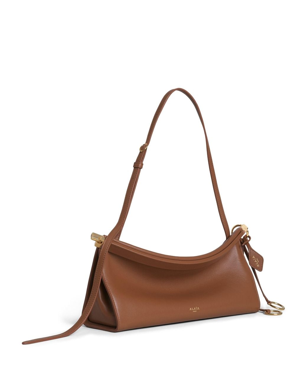 Alaïa Brown Medium Leather Le Click East West Shoulder Bag