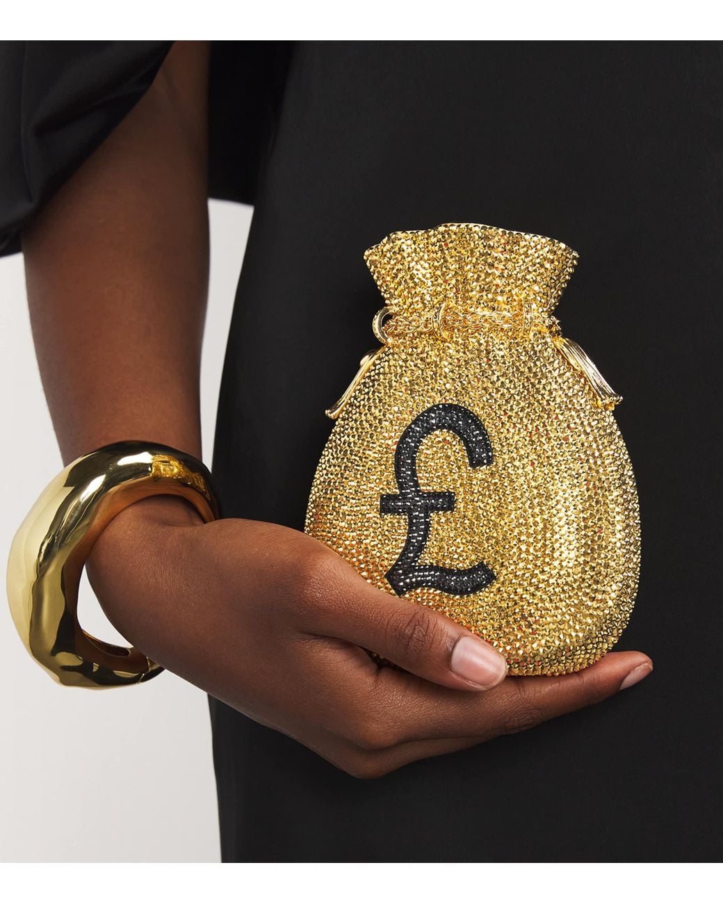 Judith Leiber Metallic British Money Bags Clutch Bag