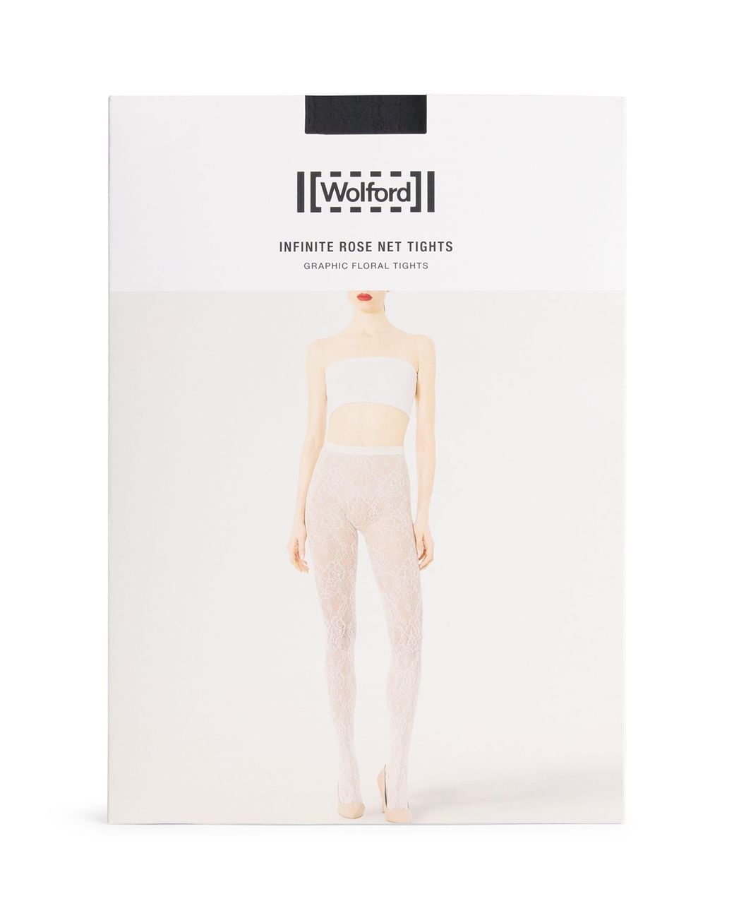Wolford White Infinite Rose Net Tights