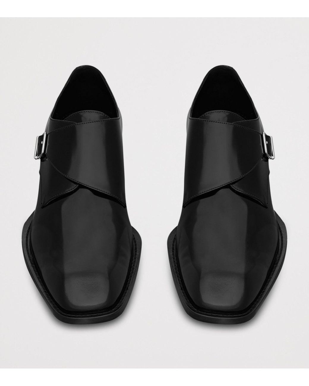 Saint Laurent Black Leather Connor Buckled Monk Shoes