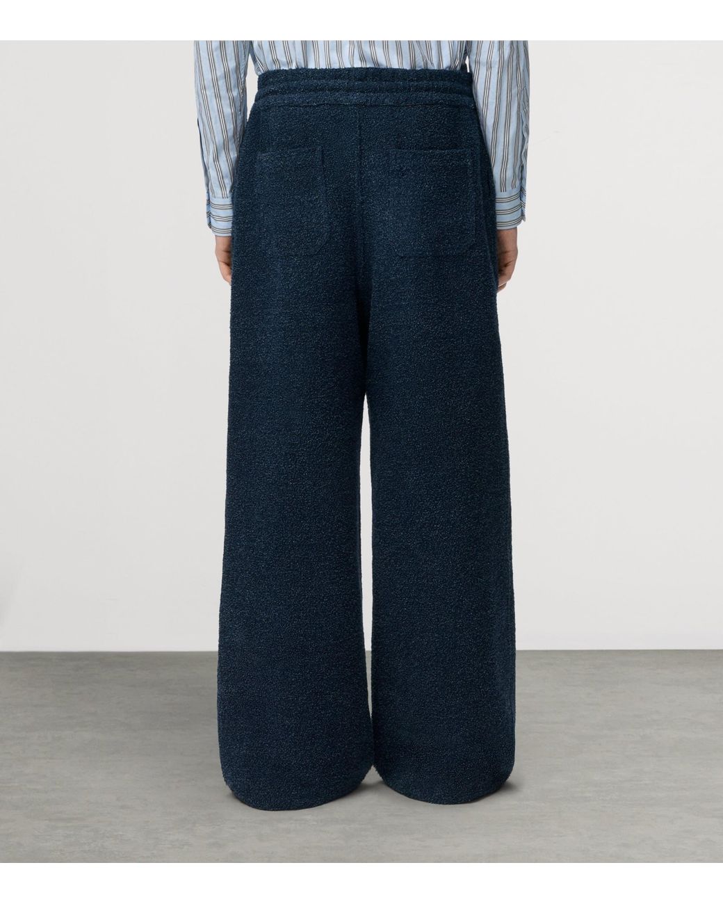 Loewe Blue Textured Drawstring Trousers for men