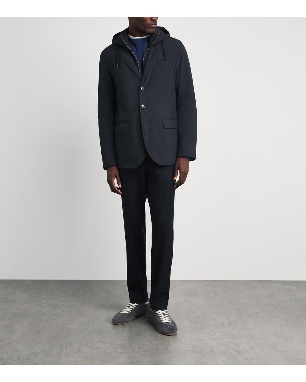 Herno Blue Hooded Jacket for men