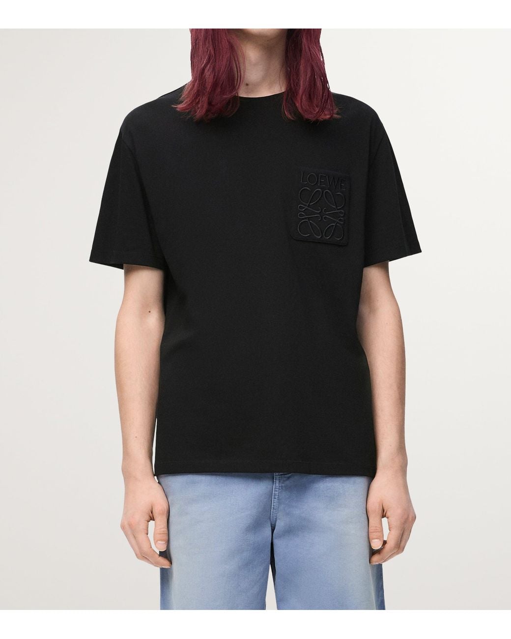 Loewe Black Pocket Anagram T-Shirt for men