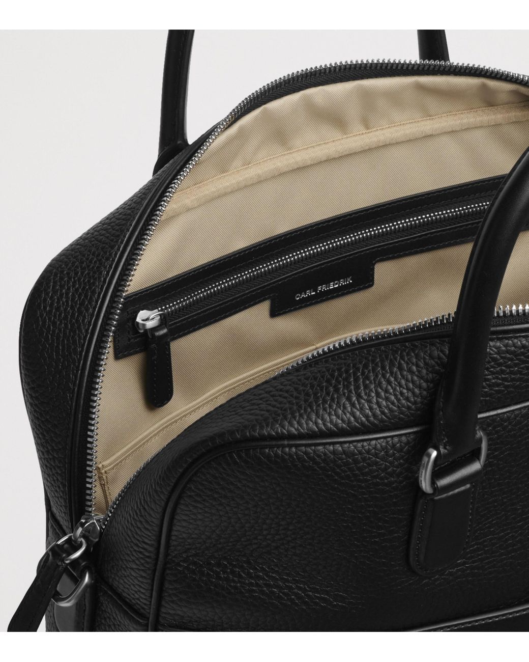 Carl Friedrik Black Leather Dunloe Briefcase for men