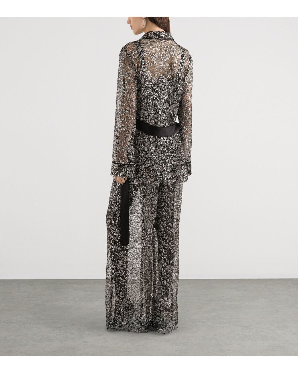 Dolce & Gabbana Black Floral Lace Blazer