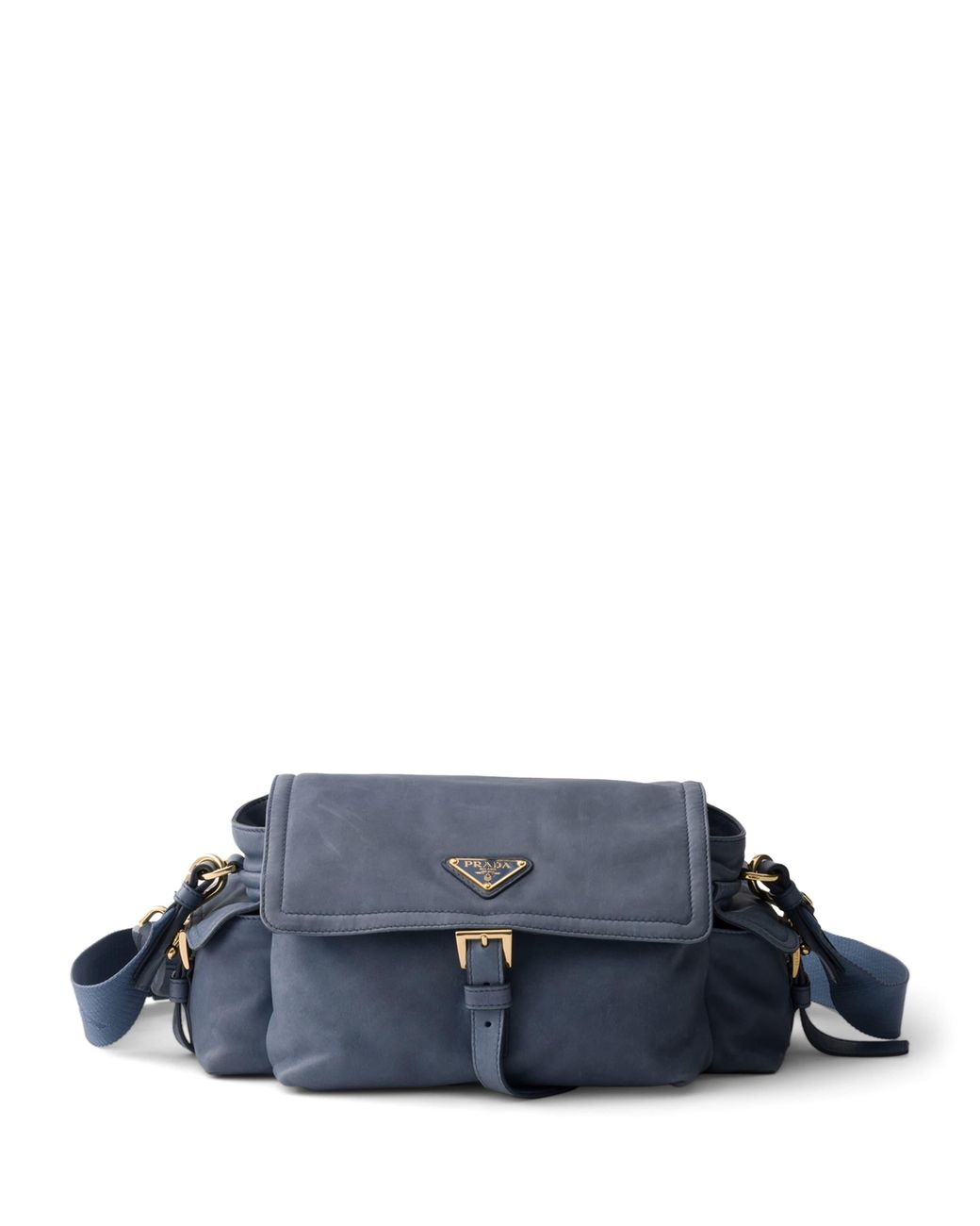 Prada Blue Medium Lambskin Explore Shoulder Bag