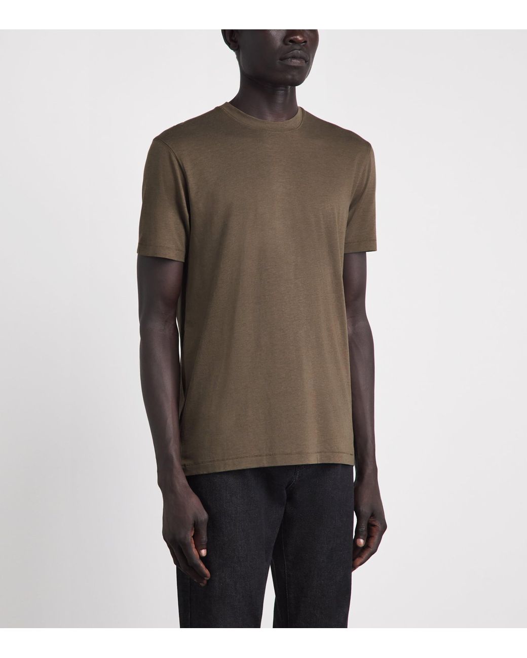 Tom Ford Brown Lyocell-Cotton T-Shirt for men