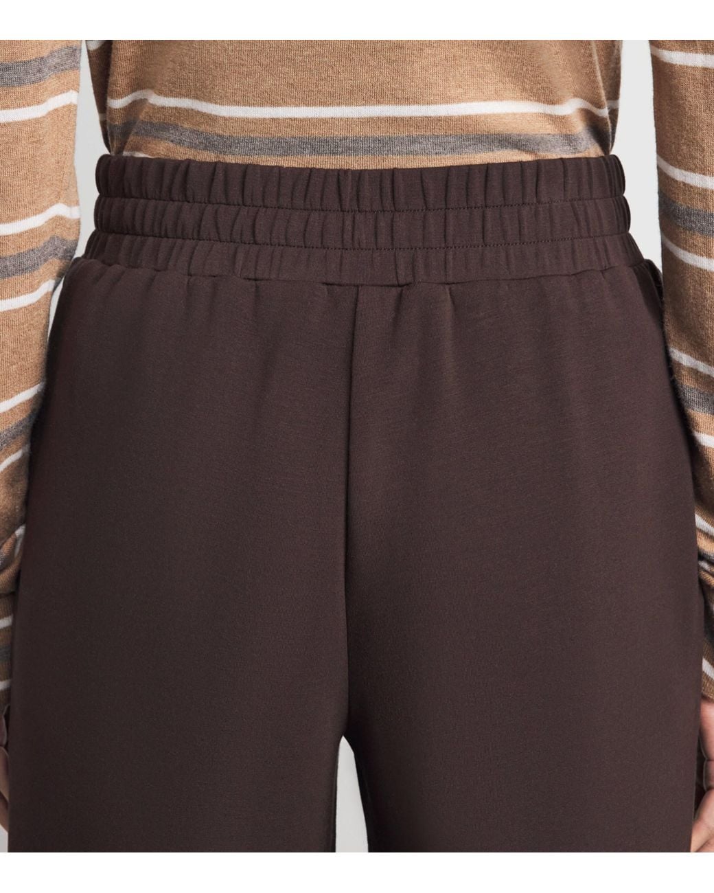 Varley Brown Doublesoft Wide-Leg Sweatpants