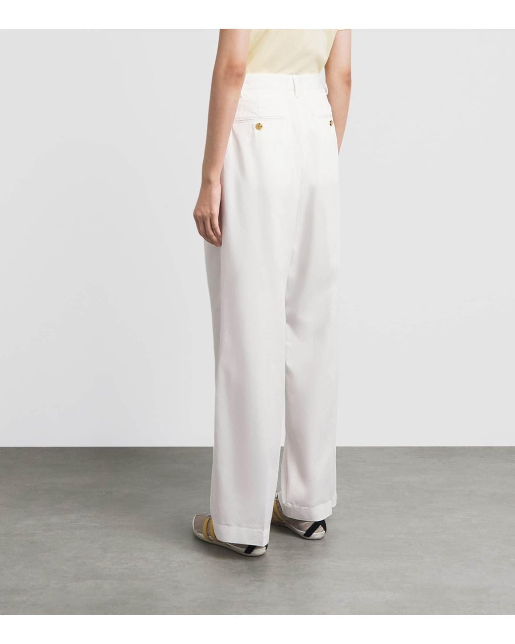 Polo Ralph Lauren White Pleated Trousers