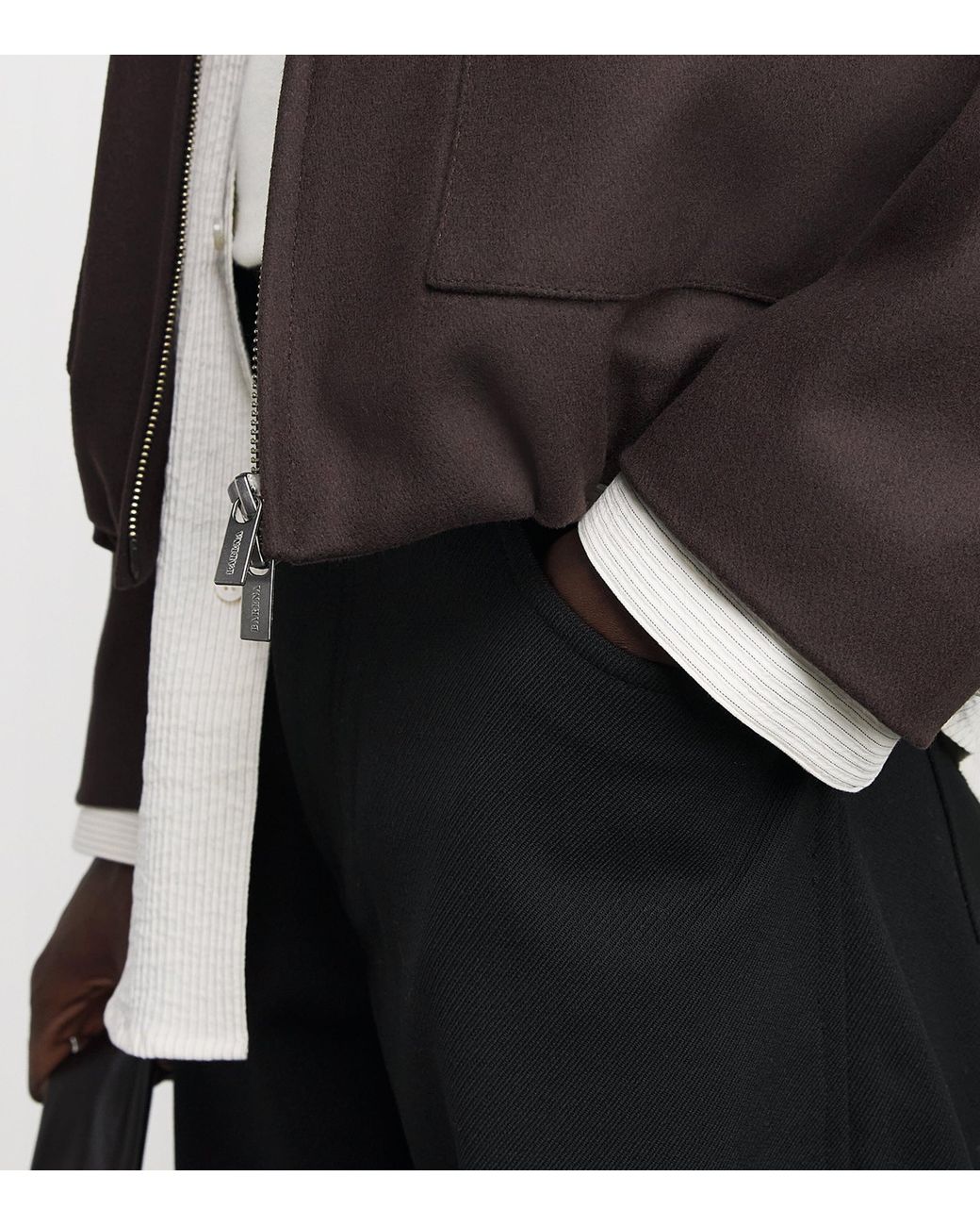 Barena Gray Wool-Blend Tailored Bomber Jacket for men