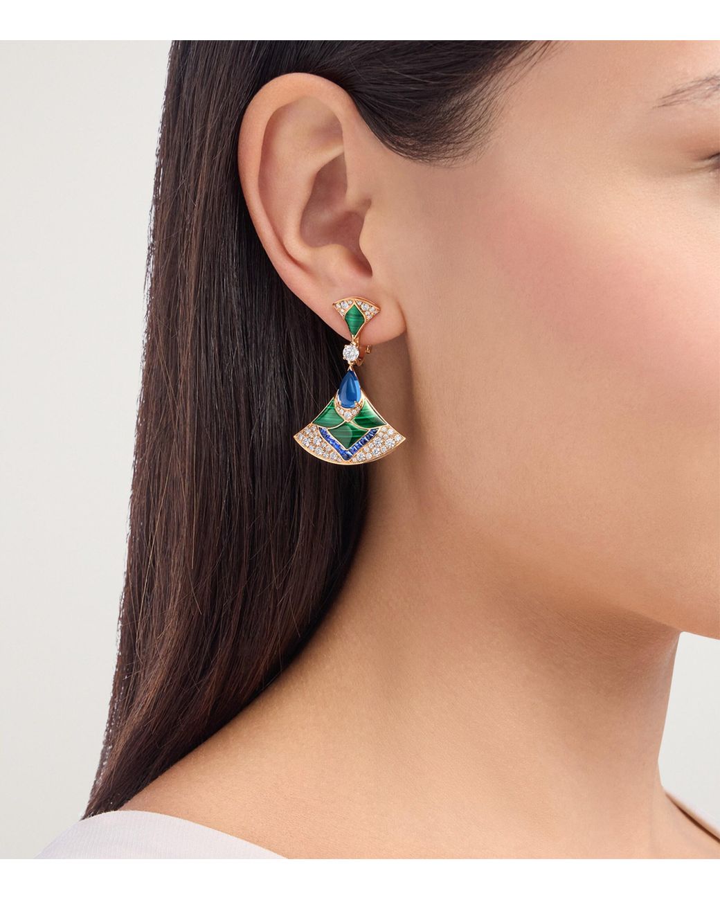 BVLGARI Blue Diamond And Sapphire Divas' Dream Drop Earrings