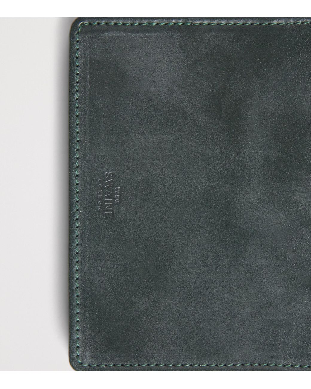 Swaine Green Leather Business Card Case for men