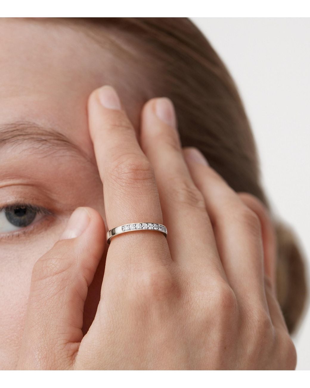 Monica Vinader Metallic Vermeil And Diamond Essential Pavé Ring