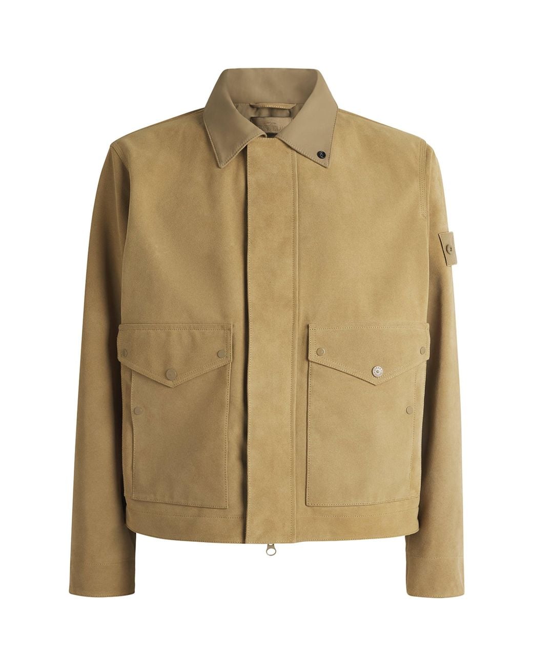 Stone Island Natural Ghost Piece Split Leather Jacket for men