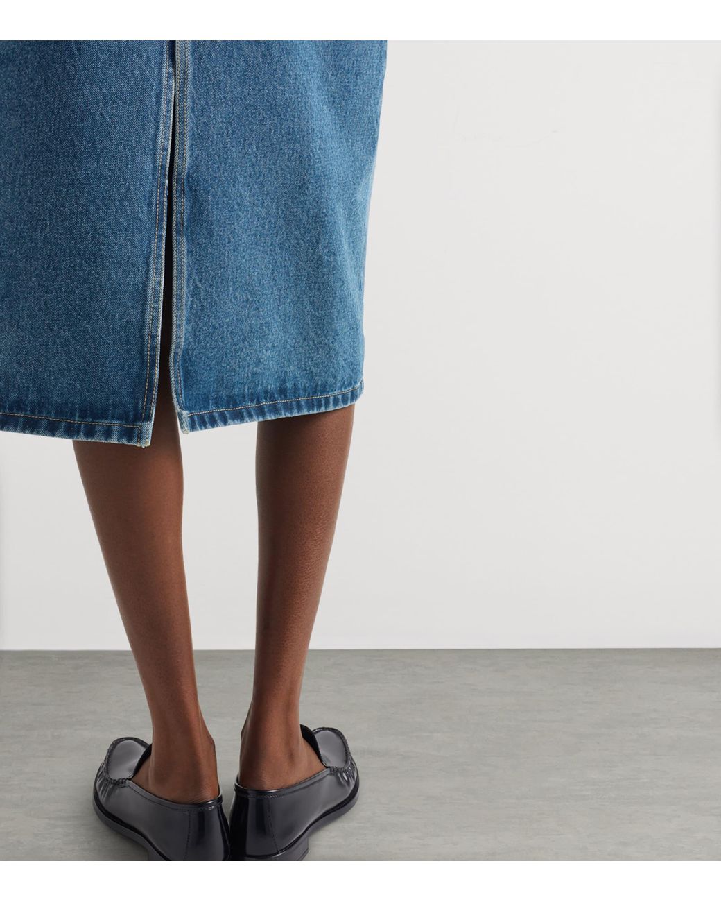 Prada Blue Denim Midi Skirt
