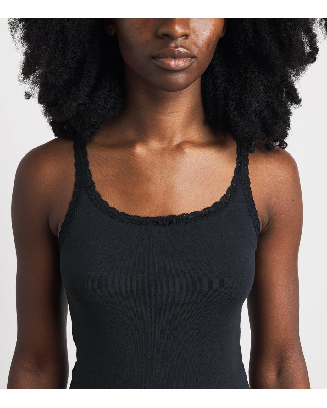 Skims Black Pointelle Cami Pyjama Top