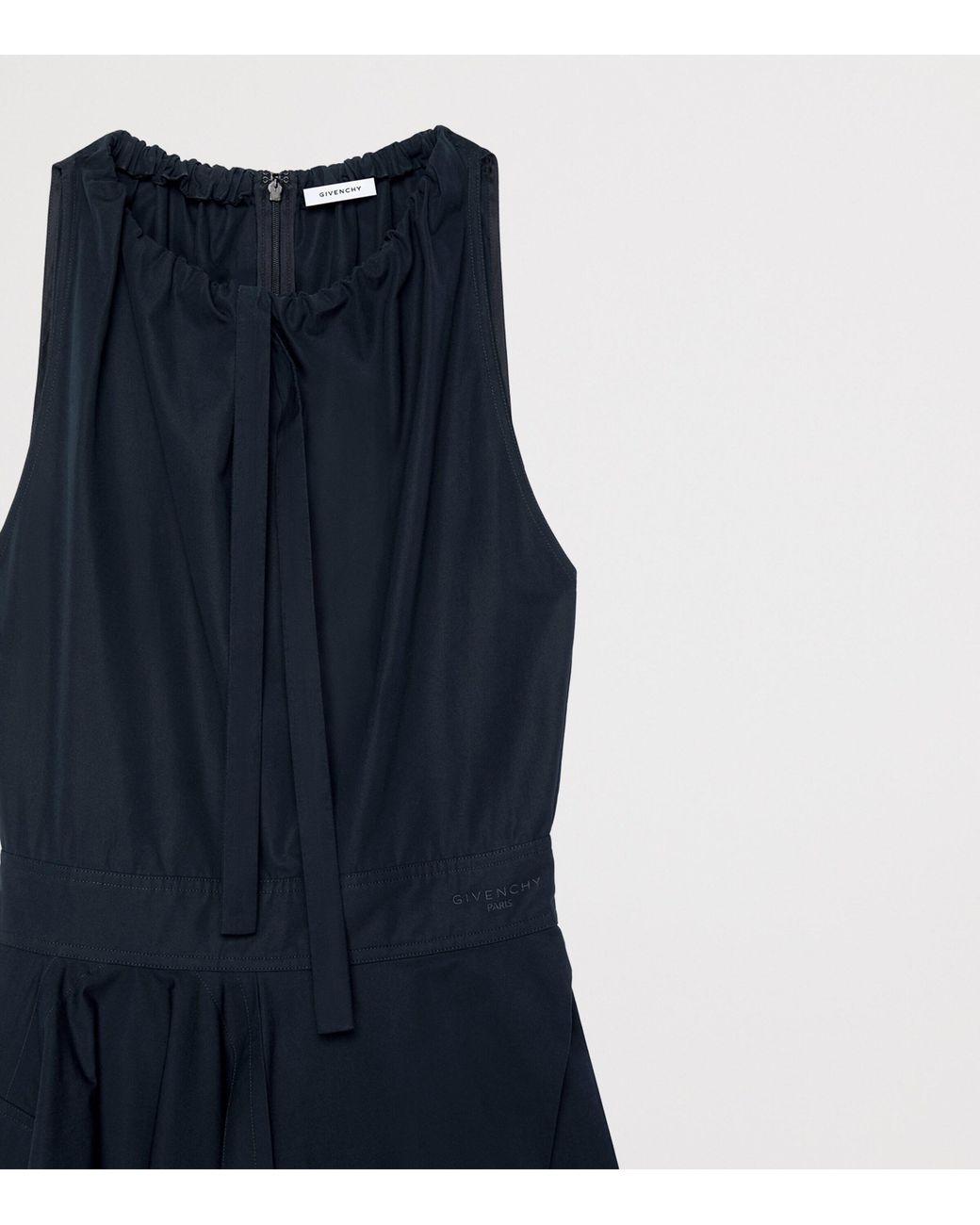 Givenchy Blue Cotton Poplin Bow-Detail Midi Dress