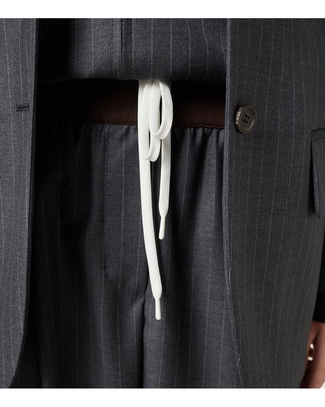 Miu Miu Gray Wool Pinstripe Trousers