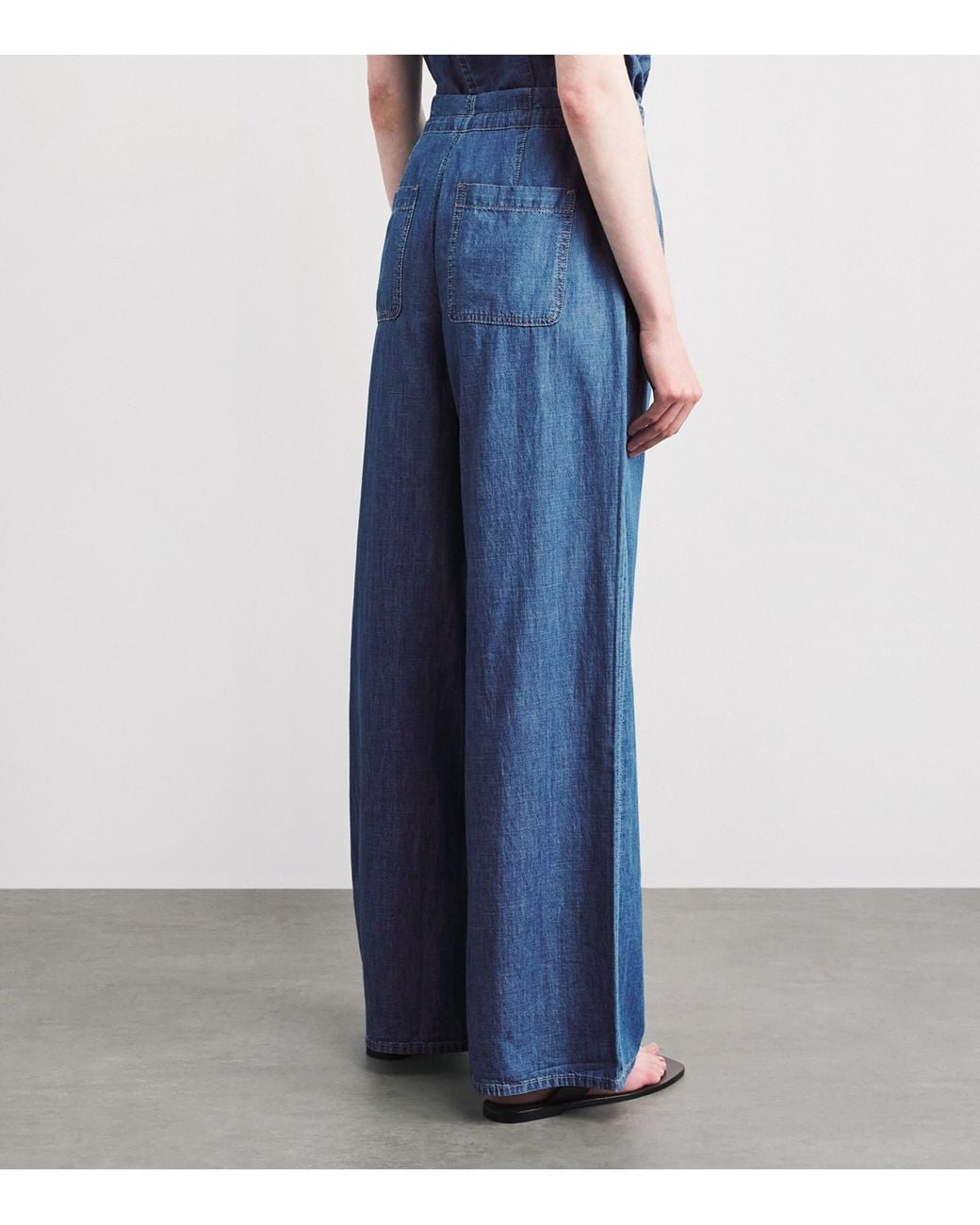 PAIGE Blue Drawstring Ingrid Wide-Leg Jeans