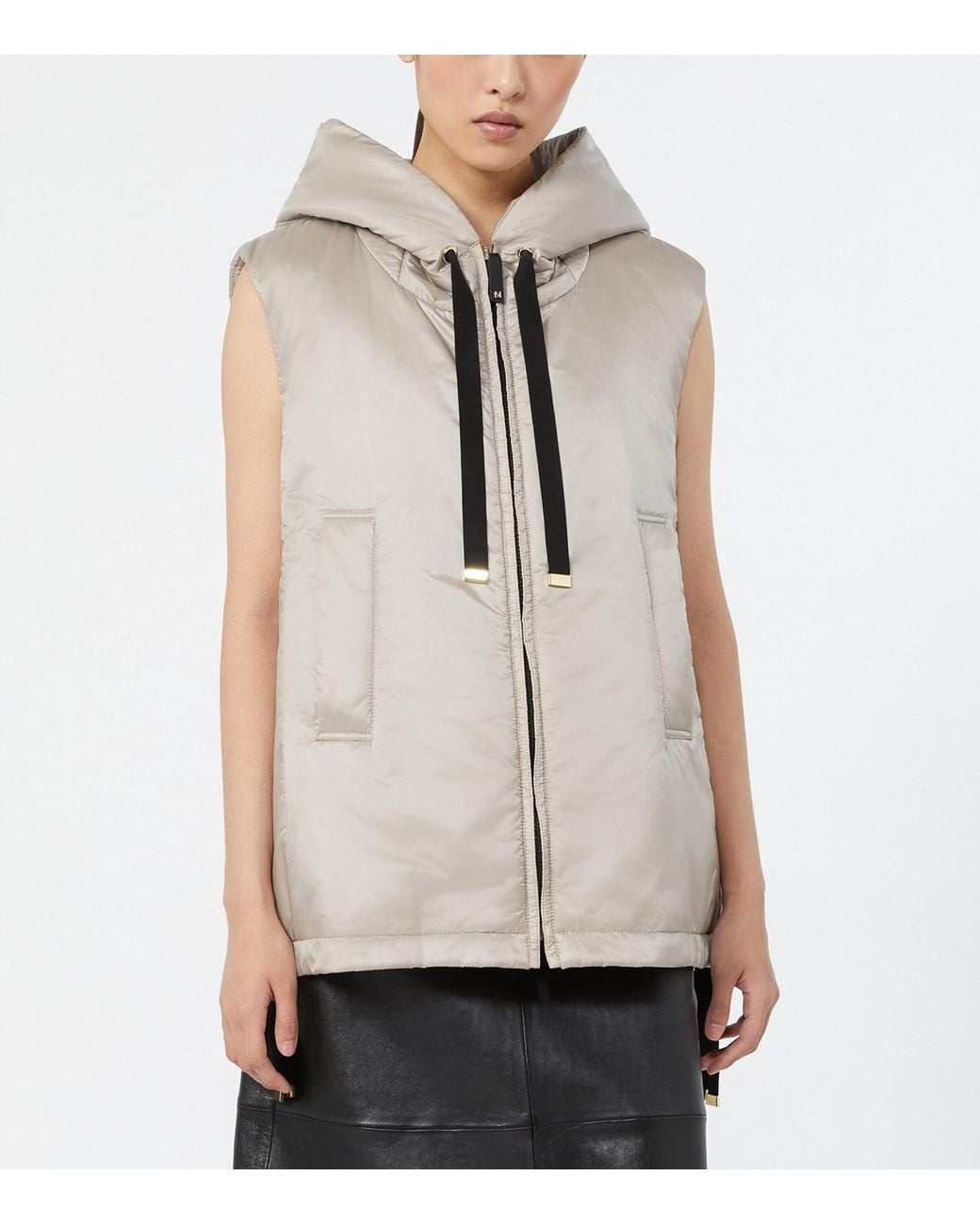 Max Mara White Water-Repellent Hooded Gilet