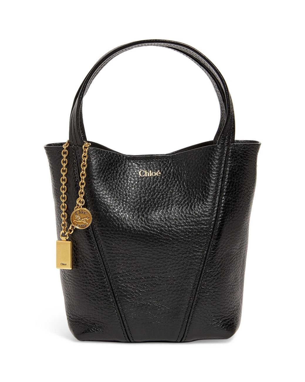 Chloé Black Small Calfskin Spin Tote Bag