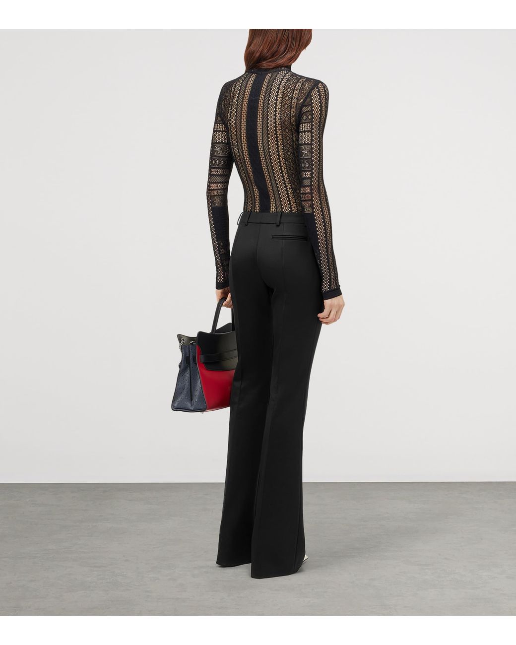 McQueen Black Wool Bootcut Trousers
