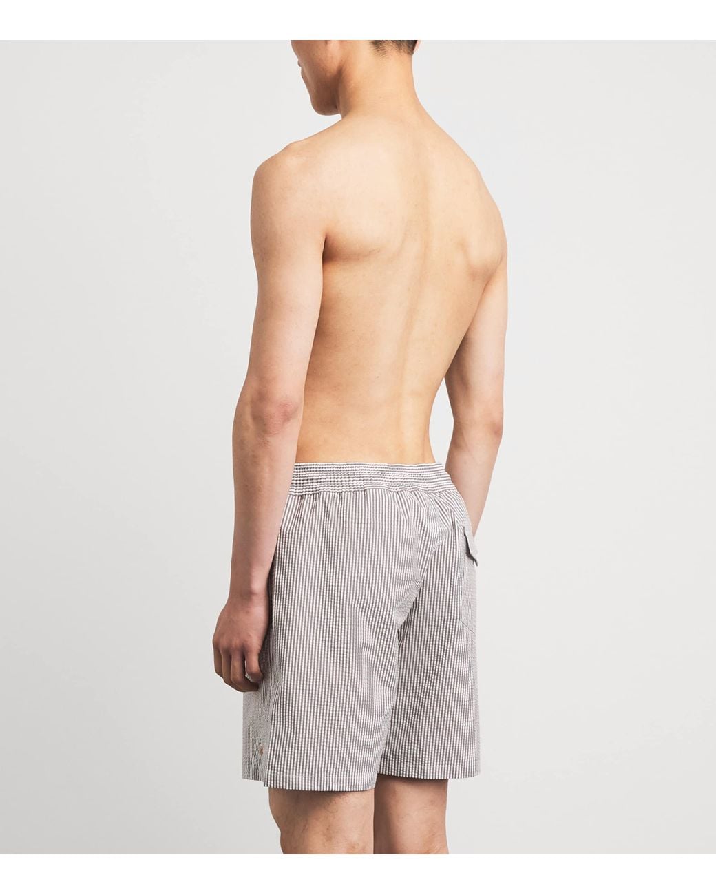 Polo Ralph Lauren Gray Seersucker Traveller Swim Shorts for men