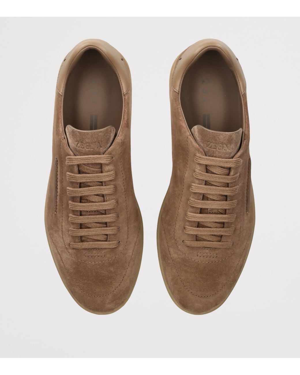 Zegna Brown Suede 232 Sneakers for men