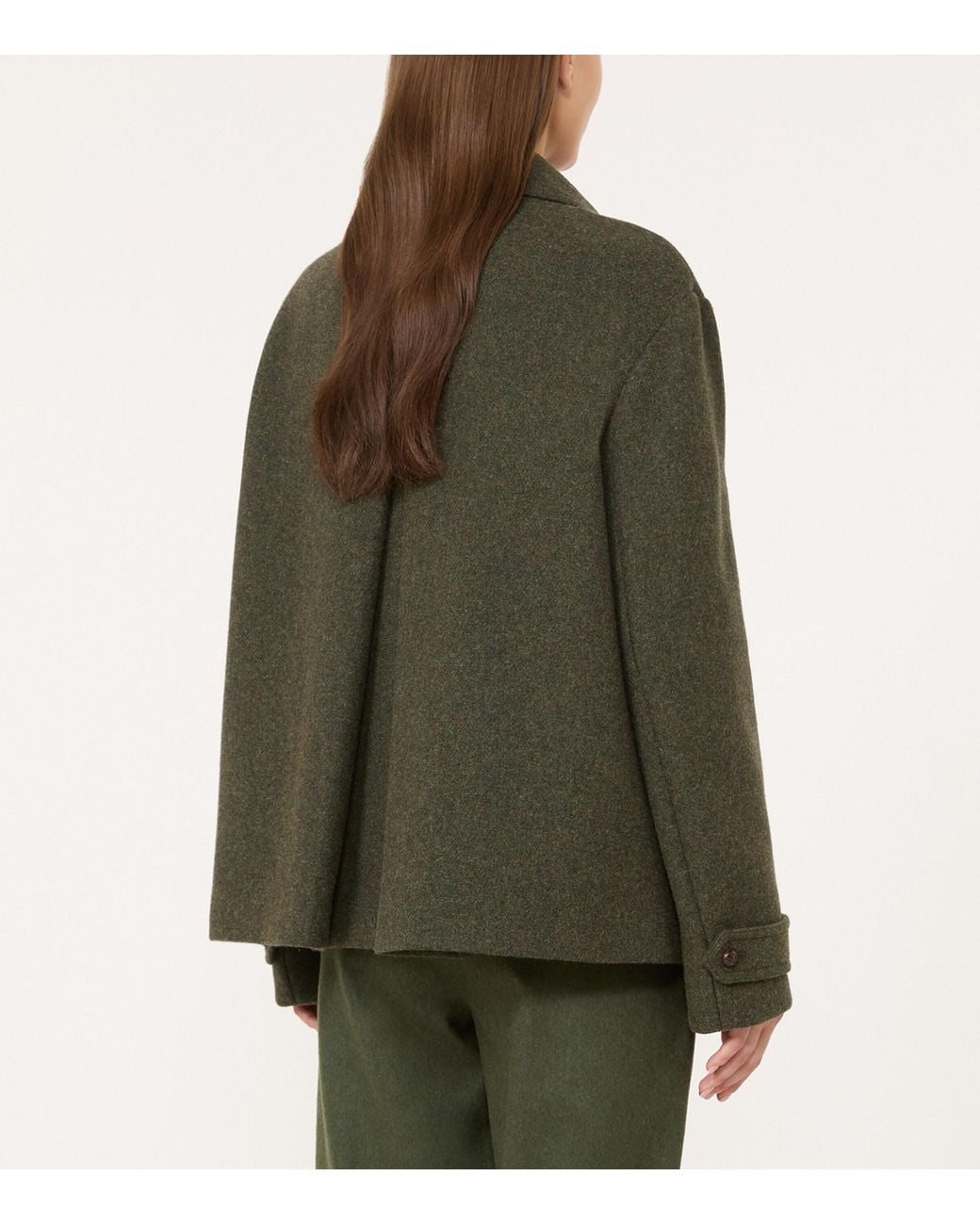 Weekend by Maxmara Green Virgin Wool-Blend Coat