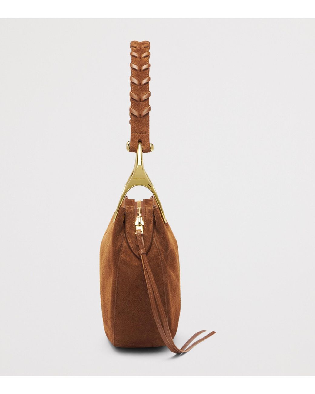 McQueen Brown Suede Wishbone Shoulder Bag