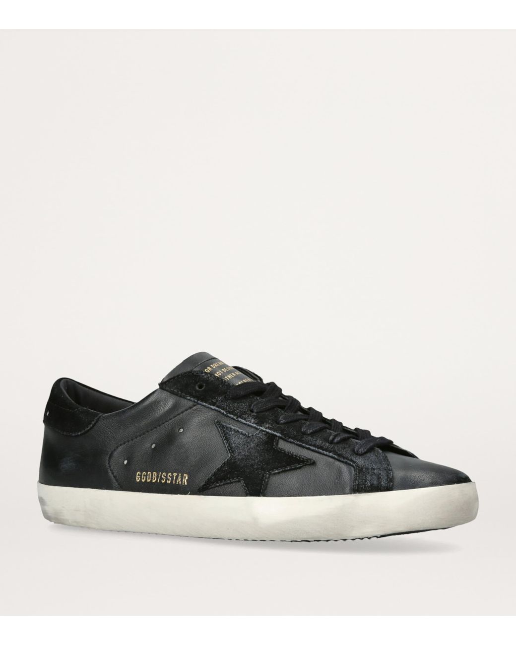 Golden Goose Deluxe Brand Black Leather Super-Star Sneakers for men