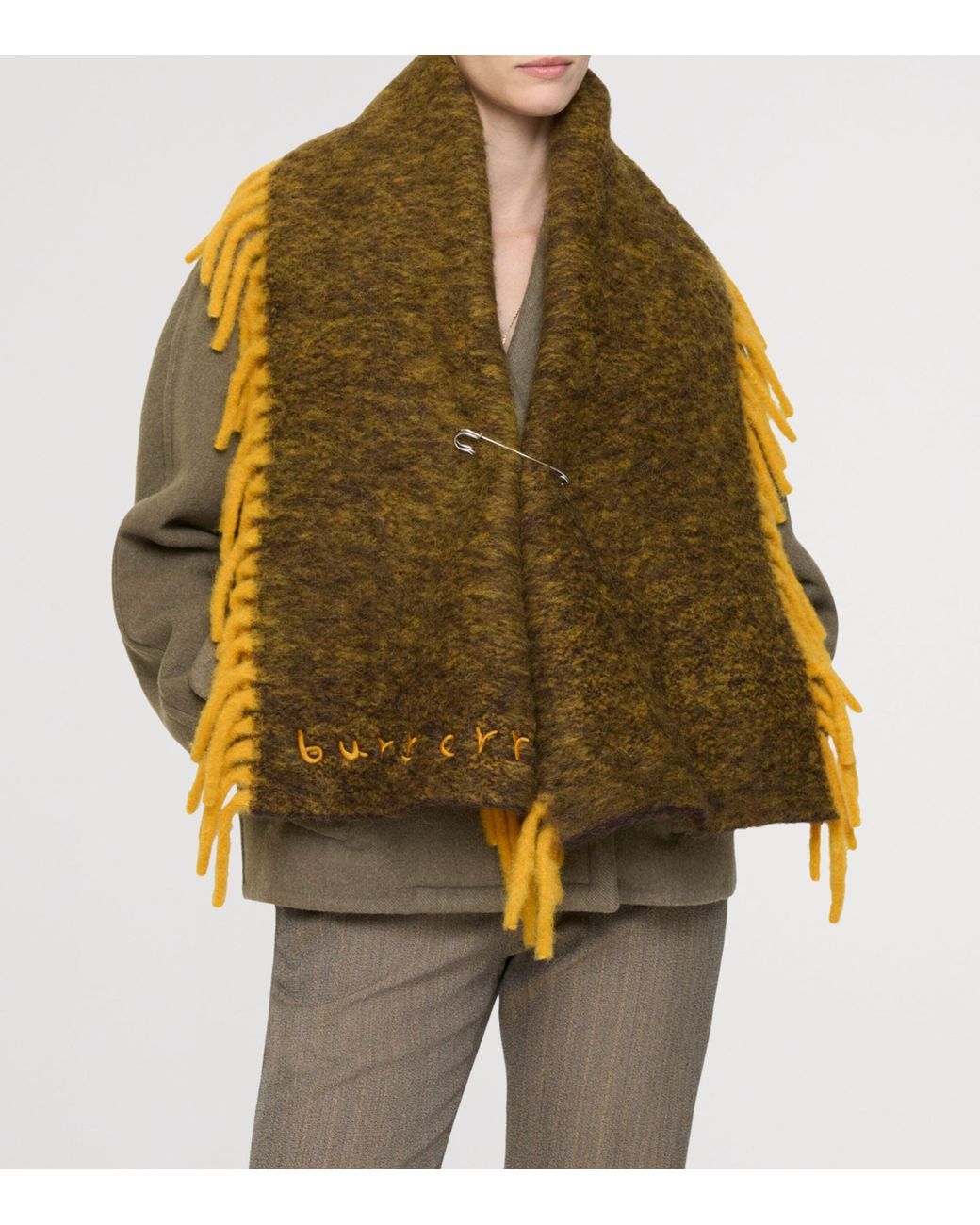 Burberry Metallic Alpaca Wool-Blend Happy Scarf