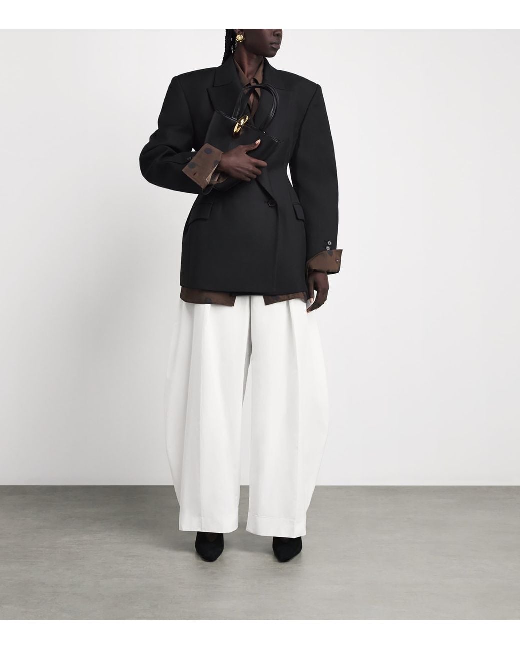Jacquemus White Barrel Ovalo Trousers