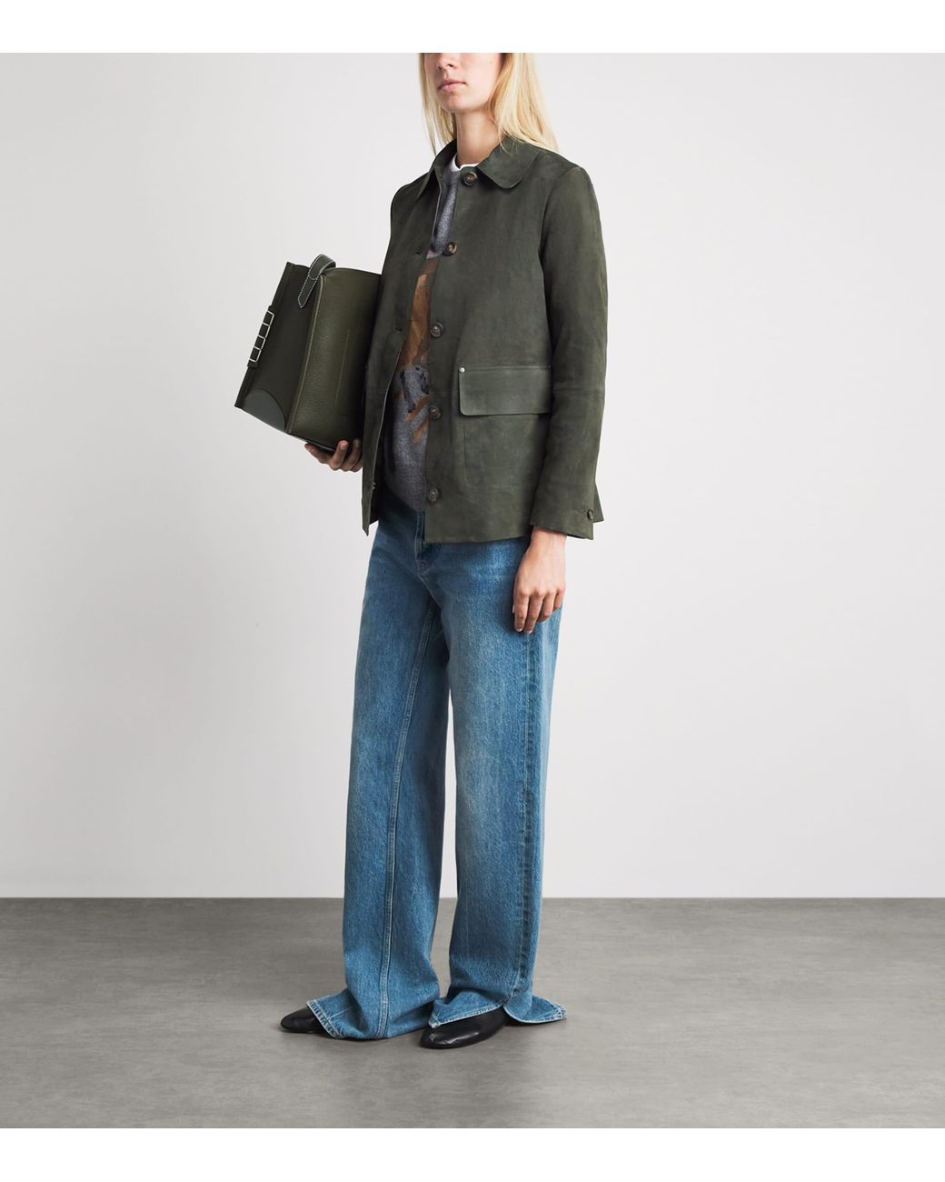 Vince Green Suede Barn Jacket