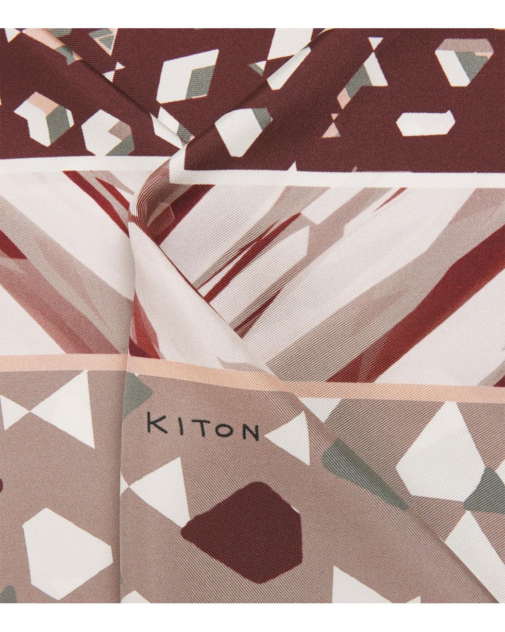 Kiton Pink Silk Printed Scarf